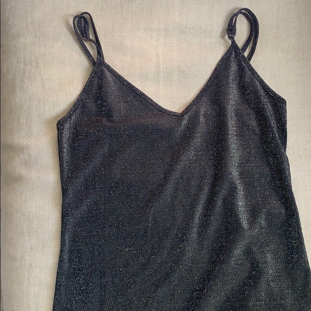 Brandy Melville black sparkle slip dress